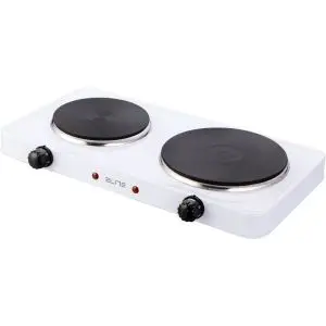 Електрически котлон Elite EHP-0283W, 2500 W, 2 плочи, Термостат, Светлинен индикатор, Бял, (15704)