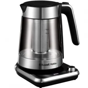Електрическа кана Russell Hobbs Attentiv 26200-70, 2400W, 1.7 l, Инфузер, Температурен контрол, Таймер, Инокс/черен, (35944721)