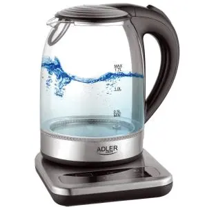 Електрическа кана с терморегулатор Adler AD 1293, 1.7 L, 2200W, Настройка 40-100C, Инокс, (9999AD1293)