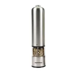 Електрическа мелничка Esperanza EKP002, LED, За сол и пипер, 4хАА батерии, Инокс, (9999EKP002)