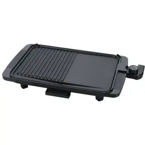 Електрическа скара Rosberg R51015I, 1500W, 36x26см, 2 зони - гладка и оребрена, Незалепваща, Черен, (17820)