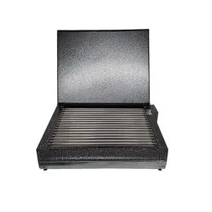 Електрическа скара Rubino 2200W, Капак, 44.5x33x10см, Неръждаеми тръби, Шагрен, (17192)