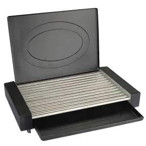 Електрическа скара с капак Oliver Voltz OV51015QC, 1800W, 35x22 см, 12 ребра, Tавичка за мазнина, Черен, (35946058)