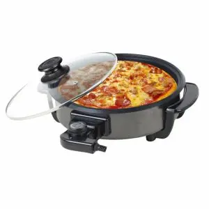 Електрически тиган Zilan ZLN4957, 1500W, 36 см, Стъклен капак, Термостат, Графит/Сив, (999ZLN4957)
