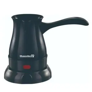 Електрическо джезве Hausberg HB-3810NG, 600W, 500мл, Безжична кана, Черен, (99HB3810NG)