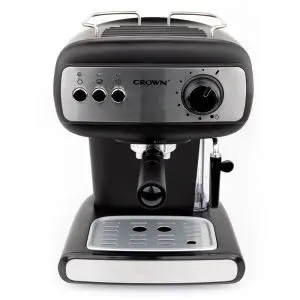 Еспресо машина Crown CEM-1525, 850W, 15 bar, 1.2 л, Подгряване на чаши, Пара, Подвижен резервоар, Крема диск, Черен, (35932181)