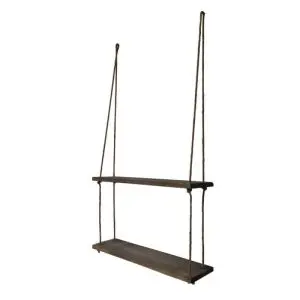 Етажерка Evila Originals 792EVL1809, 60х60 см, Смърч, Въже, 2 нива, Кафяв, (792EVL1809)
