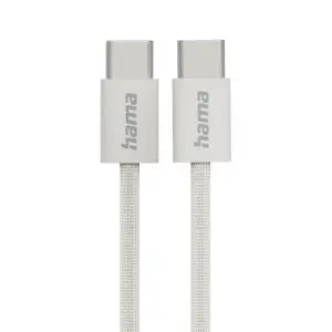 HAMA Кабел за зареждане 'Fabric', USB-C - USB-C, 1 m, Nylon, сив, (35938952)