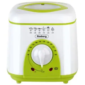 Фритюрник мини Rosberg R51980B, 1 литър, 950W, 80-190 C, Бял/зелен, (555551980B)