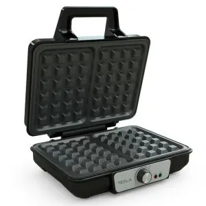 Гофретник Tesla WM200BX, 1000W, За 2 гофрети, Незалепващи плочи, 140 - 220C, Сребрист/Черен, (20745)