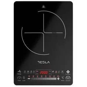 Индукционен котлон Tesla IC400B, 2000W, Touch screen, LED дисплей, 9 програми, 8 нива на мощност, Таймер, Черен, (12658)