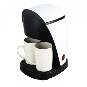 Кафемашина Rosberg R51170E, 450W, 250ml, 2 чаши, Постоянен филтър, Бял, (21240)