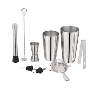 Комплект шейкъри и аксесоари за коктейли Kinghoff KH 1708, 9 бр, 600/750 ml, Инокс, (17544)