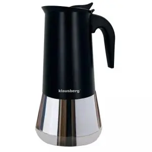 Кубинска кафеварка Klausberg KB 7847, 12 чаши, 600 мл, Неръждаема стомана, Индукция, Черен/Инокс, (35932226)