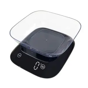 Кухненска везна Rosberg Premium RP51651J, 5 кг, g/lb/oz/ml, Купа, LED дисплей, Черен, (12864)