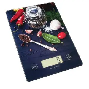 Кухненска везна Rosberg Premium RP51651KD Peppers, 5 кг, ТАРА, Стъклена, Чушки, Черен, (12867)