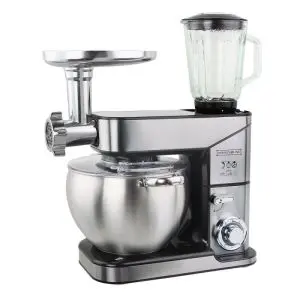 Кухненски робот със стоманена купа Royalty Line RL-PKM2500BG, Метален, 2500W Max, 10 литра, Блендер, Миксер, Месомелачка, Инокс, (9819)