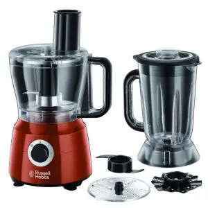 Кухненски робот Russell Hobbs Desire 24730-56, 600W, 2.5 l, 2 диска, Функция Pulse, Червен, (17606)