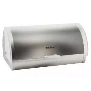 Кутия за хляб Kinghoff KH 3203, 39.5x28x18.5 см, Стомана, Полупрозрачен капак, Бял/сив, (35944510)