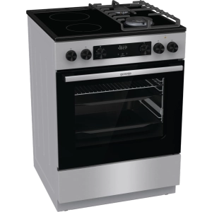 Комбинирана стъклокерамична готварска печка GORENJE GKC6C60XT, 71 л., инокс, (17297)
