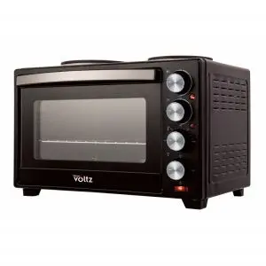 Малка готварска печка Oliver Voltz OV51441F40, 3200W, 2 котлона, 40 л, 100-230C, Двойна стъклена врата, Осветление, Черен, (35932304)