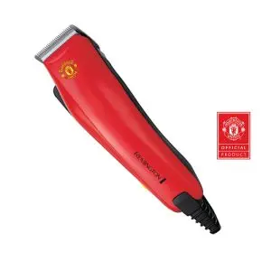 Машинка за подстригване Remington HC5038 ColorCut Manchester United, 11 гребена, Наметало за подстригване, Червена, (9999HC5038)