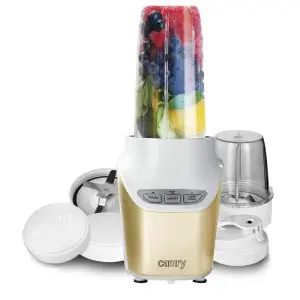 Нутри блендер Camry CR 4071, 1700W Max, Smoothie maker, Мелничка за кафе, 2 чаши BPA Free, 2 скорости, Златист, (0000000387)