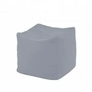 Пуф, 80л., Табуретка Куб - Panama Grey, Перящ се калъф, Водоустойчив, Пълнеж от Полистиролни перли