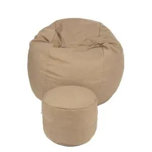 Комплект, Барбарон и табуретка за крака, 700л., King Size, Sand, Перящ се калъф, Трансформира се в легло, Пълнеж с микс от мемори пяна и дунапрен, Гама Premium, 8256