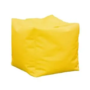 Пуф, 100л., Табуретка Куб XL, Teteron Yellow Quince, Перящ се калъф, за открито, Пълнеж от Полистиролни перли, (15665)
