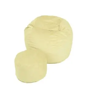 Комплект, Барбарон с табуретка за крака, 500л. Matusalem - Lemon, Перящ се калъф, Подходящ за деца, Пълнеж с микс от мемори пяна и дунапрен, Гама Premium, 8132