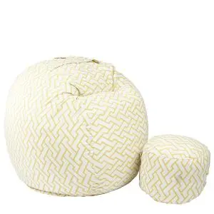 Комплект Барбарон с табуретка за крака 700л. King Size, Zappity Yellow, Перящ се калъф, Пълнеж с микс от мемори пяна и дунапрен, Гама Premium, (PUF-M-KO-PT-ZAY)