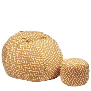 Комплект Барбарон с табуретка за крака 700л. King Size, Zippity Orange, Перящ се калъф, Пълнеж с микс от мемори пяна и дунапрен, Гама Premium, (PUF-M-KO-PT-ZIO)