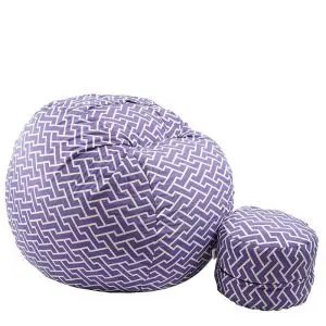 Комплект Барбарон с табуретка за крака 700л. King Size, Zippity Purple, Перящ се калъф, Пълнеж с микс от мемори пяна и дунапрен, Гама Premium, (PUF-M-KO-PT-ZIP)