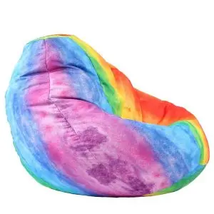 Пуф, круша, 520л., Nirvana Gigant - Rainbow Watercolour, Водоустойчив, Перящ се калъф, Пълнеж от Полистиролни перли, принт, 8303