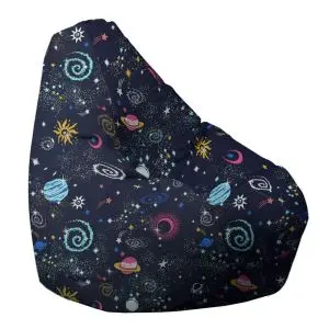 Пуф, круша, 220л., Nirvana Hobbit, Constelatie, Водоустойчив, Перящ се калъф, Пълнеж от Полистиролни перли, принт, (11157)