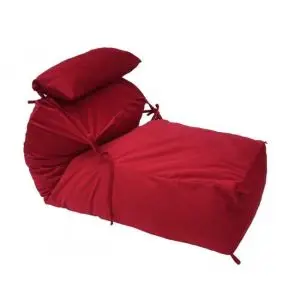 Комплект, пуф легло и декоративна възглавница, 500л. Yoga XL - Red Diamond, Перящ се калъф, Пълнеж с микс от мемори пяна и дунапрен, Гама Plush honey