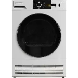 Сушилня Heinner HCD-V8T1CHB, Кондензация, 8 кг, 15 програми, Клас B, LED дисплей, Светлина в барабана, Индикатор за почистване на филтъра за мъх, Заключване за деца, Бял , (17868)