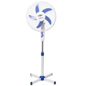 Вентилатор на стойка SAPIR SP 1760 BM5, 45W, 40 см, 3 скорости, Регулиране на височината, Мрежа, Бял/син