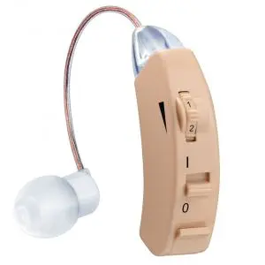 Слухов апарат Beurer HA 50, 128 dB, Зад ухото, Включени батерии, Бежов, (999999HA50)