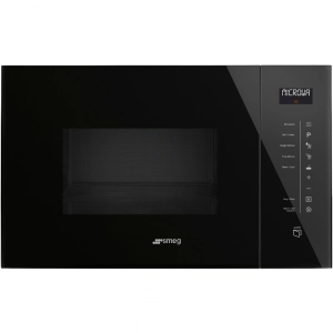 Микровълнова за вграждане SMEG FMI125N, Серия Linea, 25 литра, Черно стъкло, (19686)
