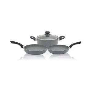 Комплект тигани и тенджера SAPIR Marble Cook SP 1318 CS4B, 4 части, Мраморно покритие, Сив, (18403)