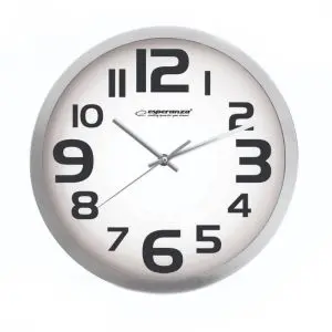 Стенен часовник Esperanza ZURICH, 25 cm, Кварц, Бял, (999EHC013W)