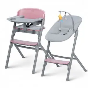Столче за хранене KinderKraft LIVY + шезлонг CALMEE, розово, (15053)