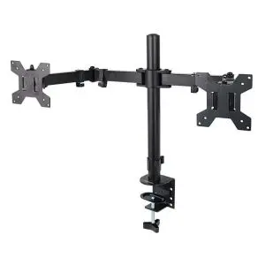 Стойка за монитор Esperanza ERW018, За 2 монитора, 10-27, VESA 75/100 mm, До 8 кг на рамо, Черен, (20748)