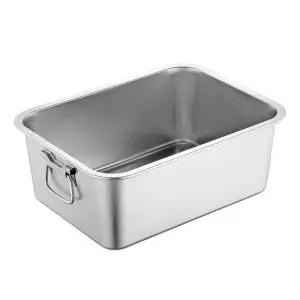 Тава за печене с дръжки Rosberg R51222K6010, 60x40x10 см, Неръждаема стомана, Правоъгълна, Инокс, (35922568)