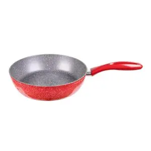 Тиган дълбок Voltz V54419A26D, 26 см, Мраморно покритие, Индукция, Червен, (554419A26D)