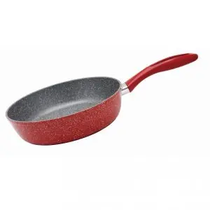 Тиган дълбок Voltz V54419A24D, 24 см, 4 мм, Мраморно покритие, Индукция, Червен, (554419A24D)