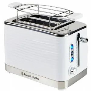 Тостер за хляб Russell Hobbs Inspire 24370-56, 1050W, 2 филии, 6 нива, Поставка за притопляне, Бял, (16993)