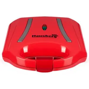 Тостер за сандвичи Hausberg HB-3535RS, 800 W, Грил плочи, Червен, (99HB3535RS)